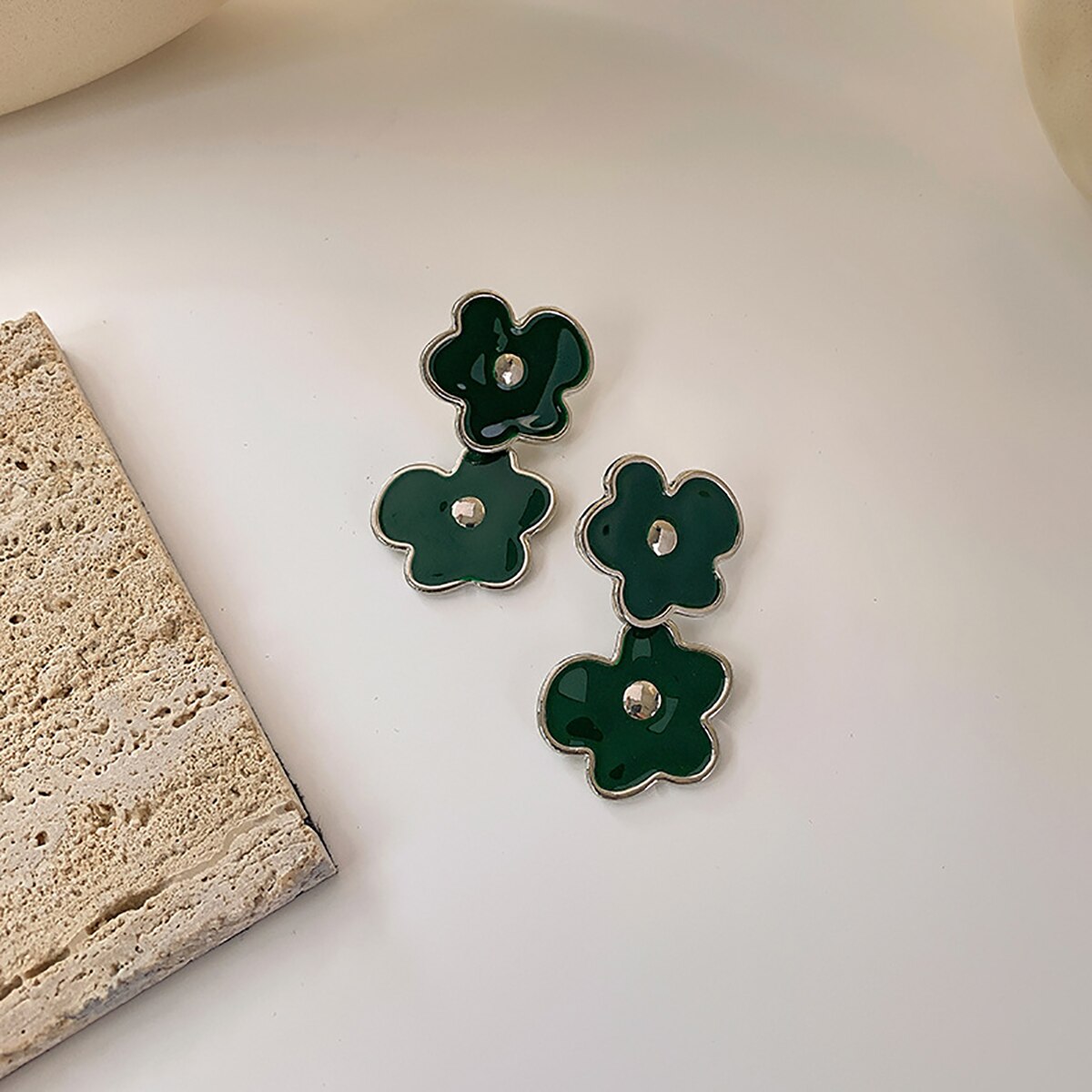 Lucia Gole Green Acrylic Crystal Earrings - Lucia Gole