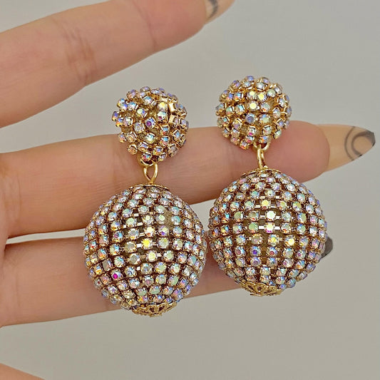 Lucia Gole New Crystal Ball Drop Earrings - Women's Luxury Geometric Rhinestone Earrings - Lucia Gole